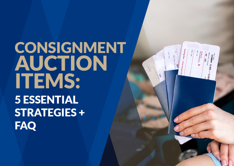 The article’s title: “Consignment Auction Items: 5 Essential Strategies +FAQ”.